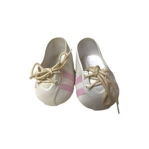 Vintage Cabbage Patch Doll White & Pink Stripe Gym / Tennis Shoes